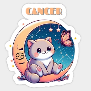 Cancer Zodiac Cat Sticker